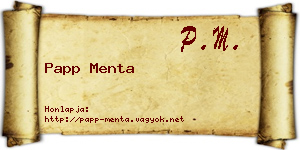 Papp Menta névjegykártya